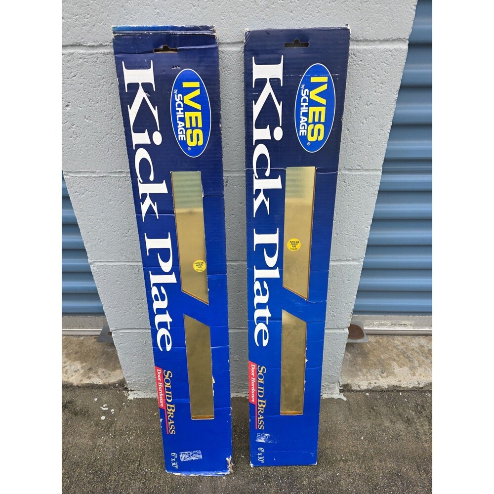LOT OF 2 Ives SOLID Brass 6" X 30" Brass Kick Plate